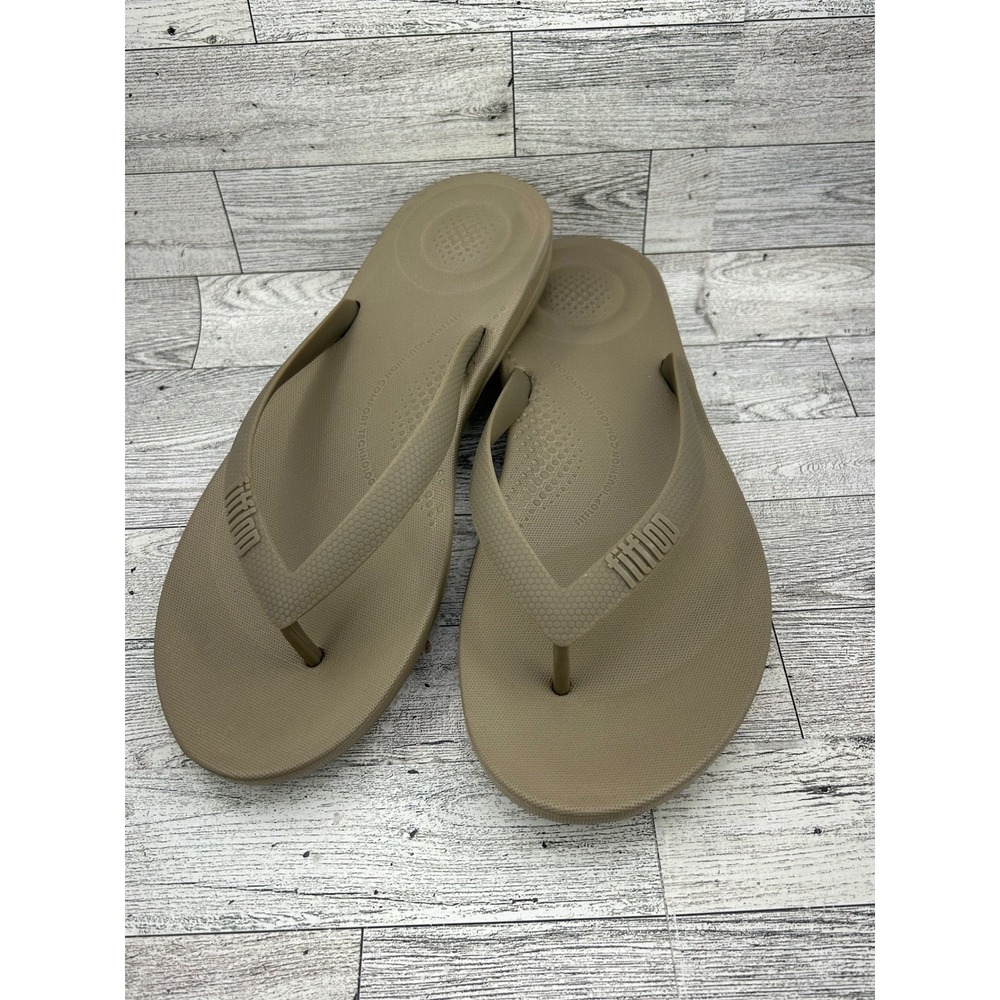 FitFlop iQushion Ergonomic Flip Flops‎ Men Tan Brown Comfort Sandals US 11 EU 44